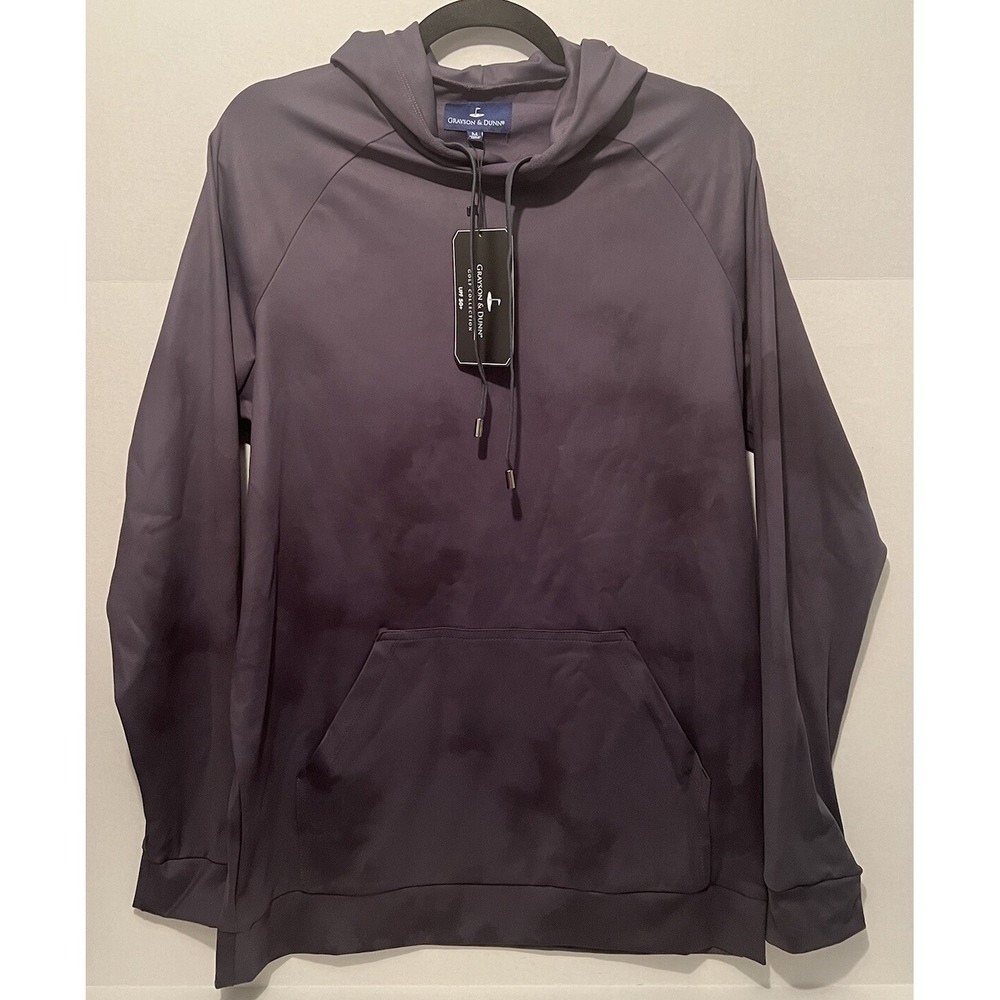 Grayson & Dunn Splotch Camo Gray Golf Hoodie Sweatshirt Pullover UPF 50+ NWT - M